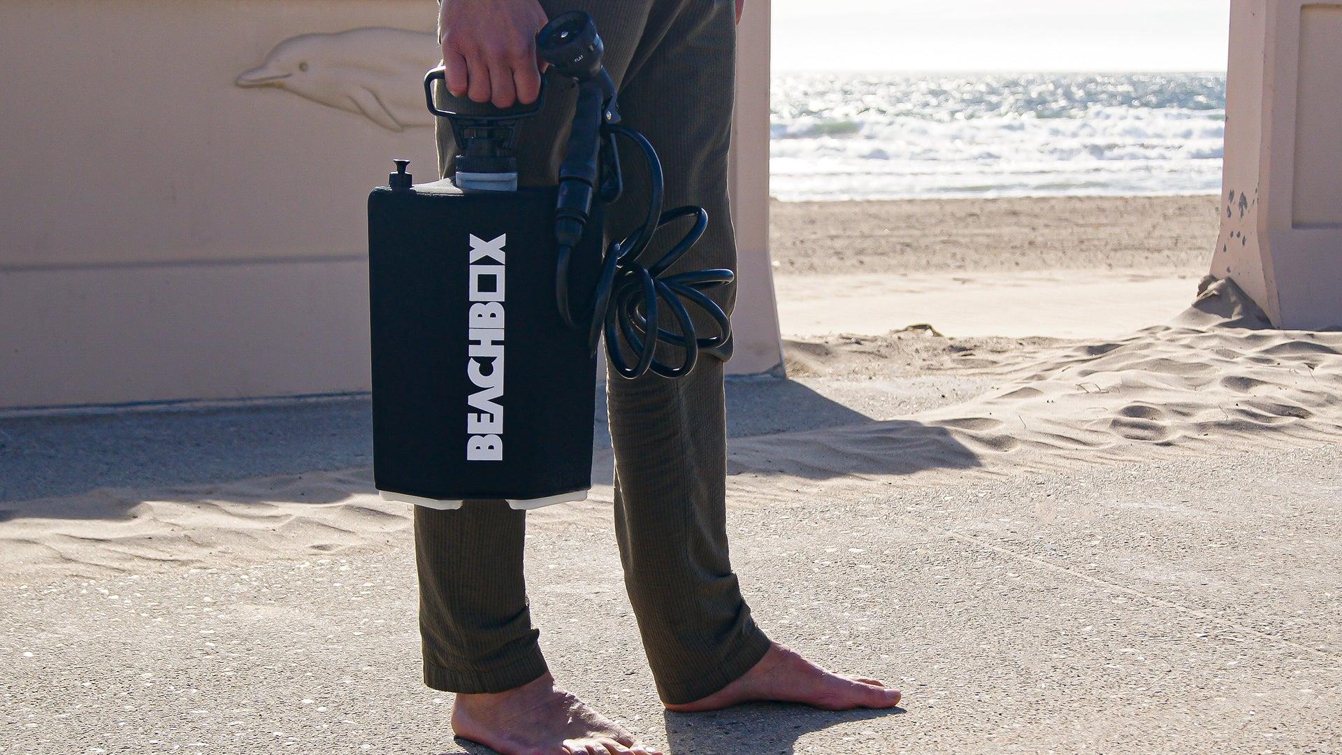 Beachbox Portable Shower carried
