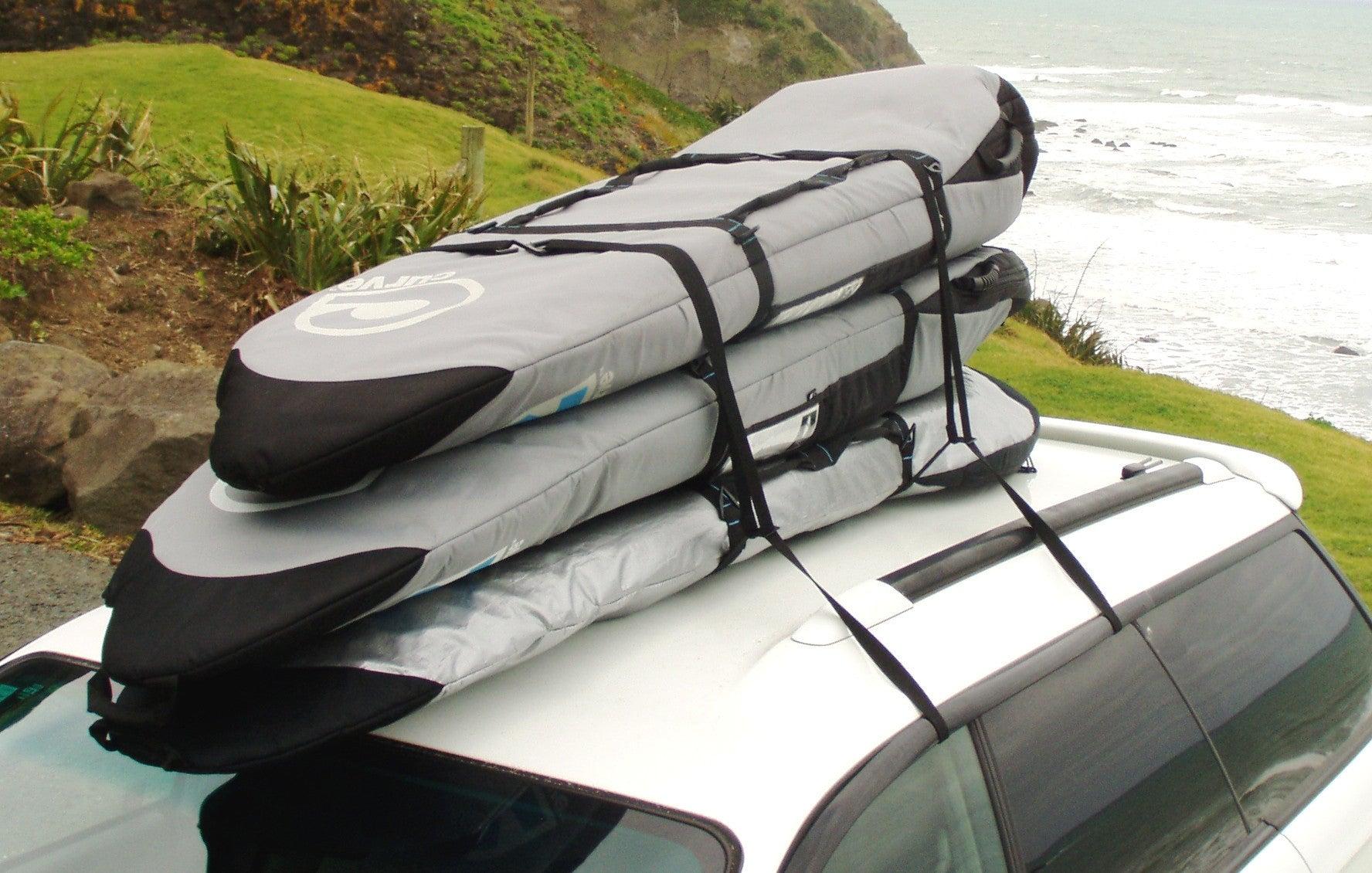 Curve Travelracks Surfboard Soft Racks in situ wide