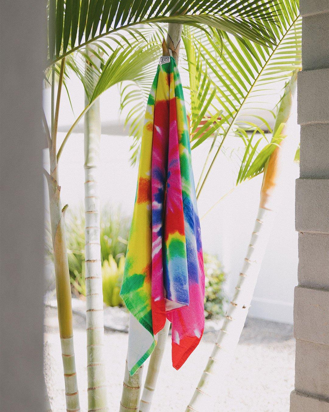 Tie Dye Rainbow Beach ECO Towel 2