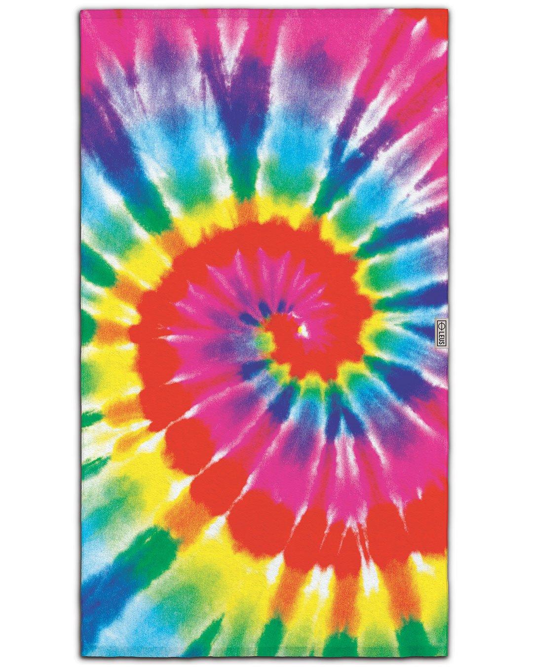 LEUS Tie Dye Rainbow Beach Towel