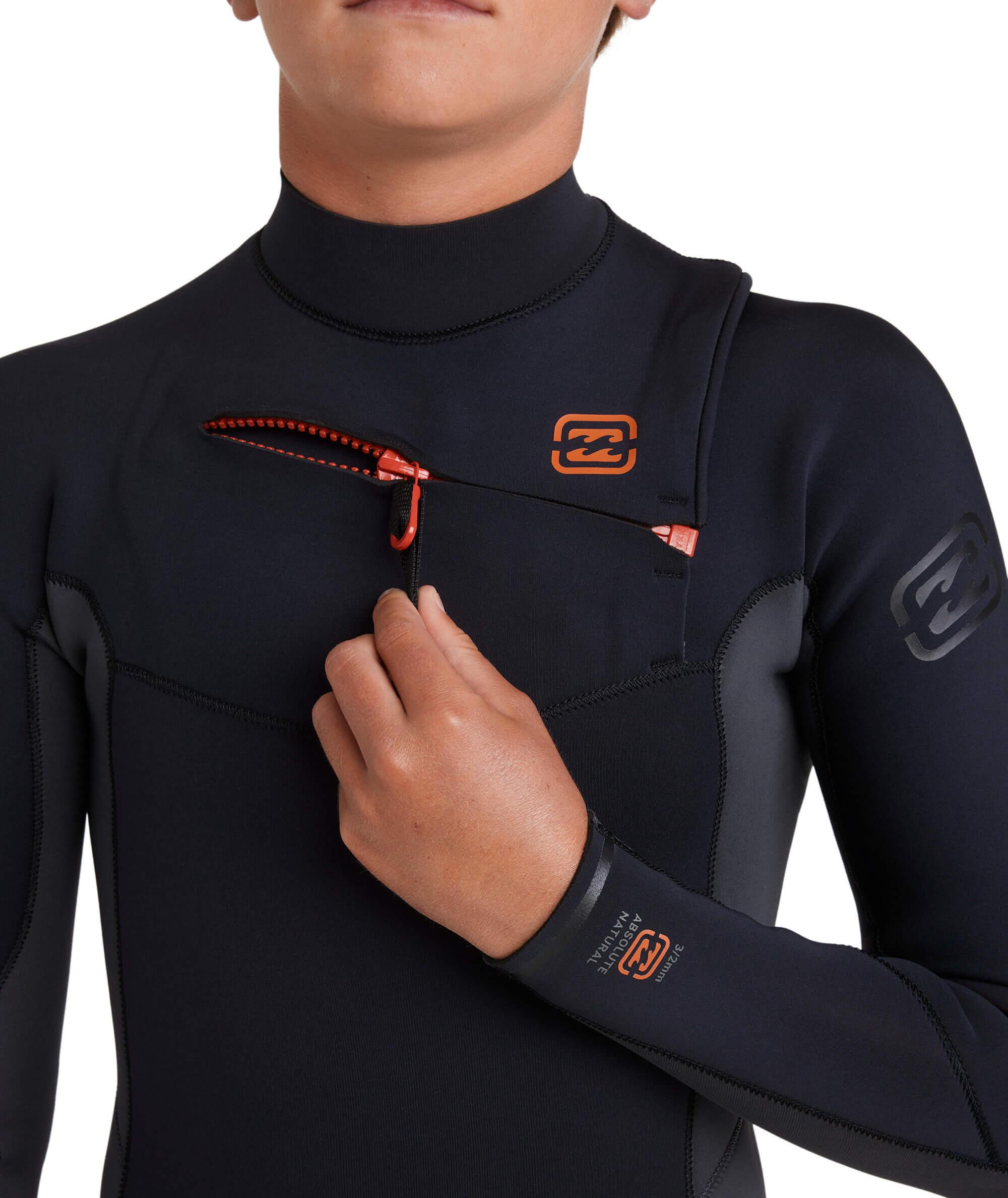 Boys 6-16 3/2mm Absolute Natural Chest Zip Steamer Wetsuit