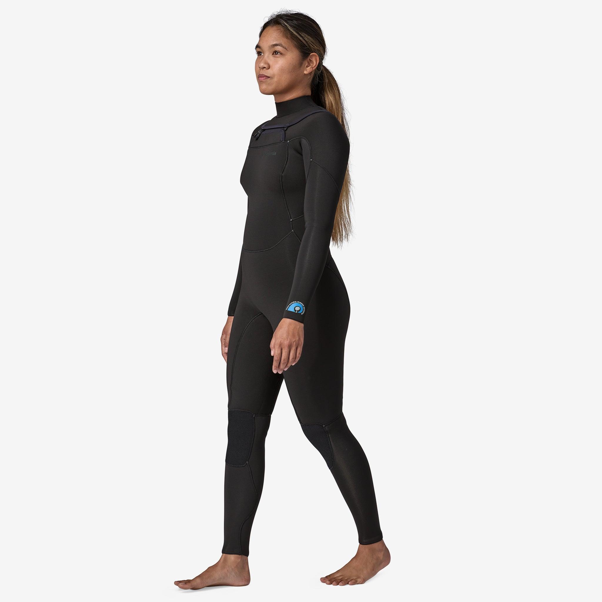 Back view of model in wetsuit