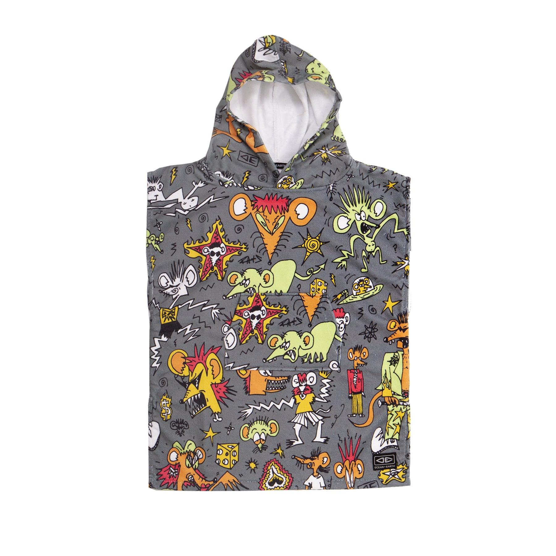 Ocean and Earth Toddlers Irvine Hooded Poncho - Charcoal