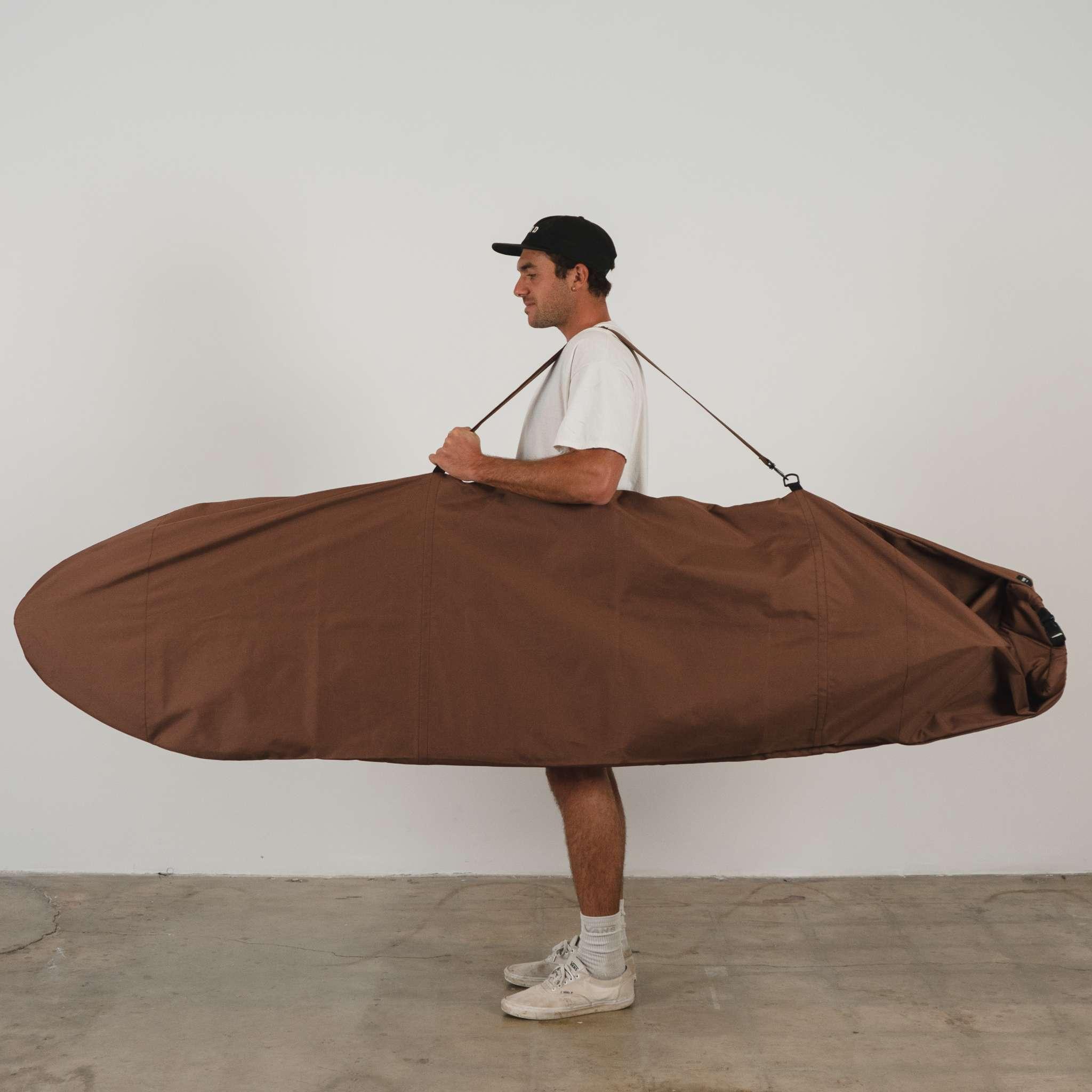 Seal Brown Canvas Surfboard Bag