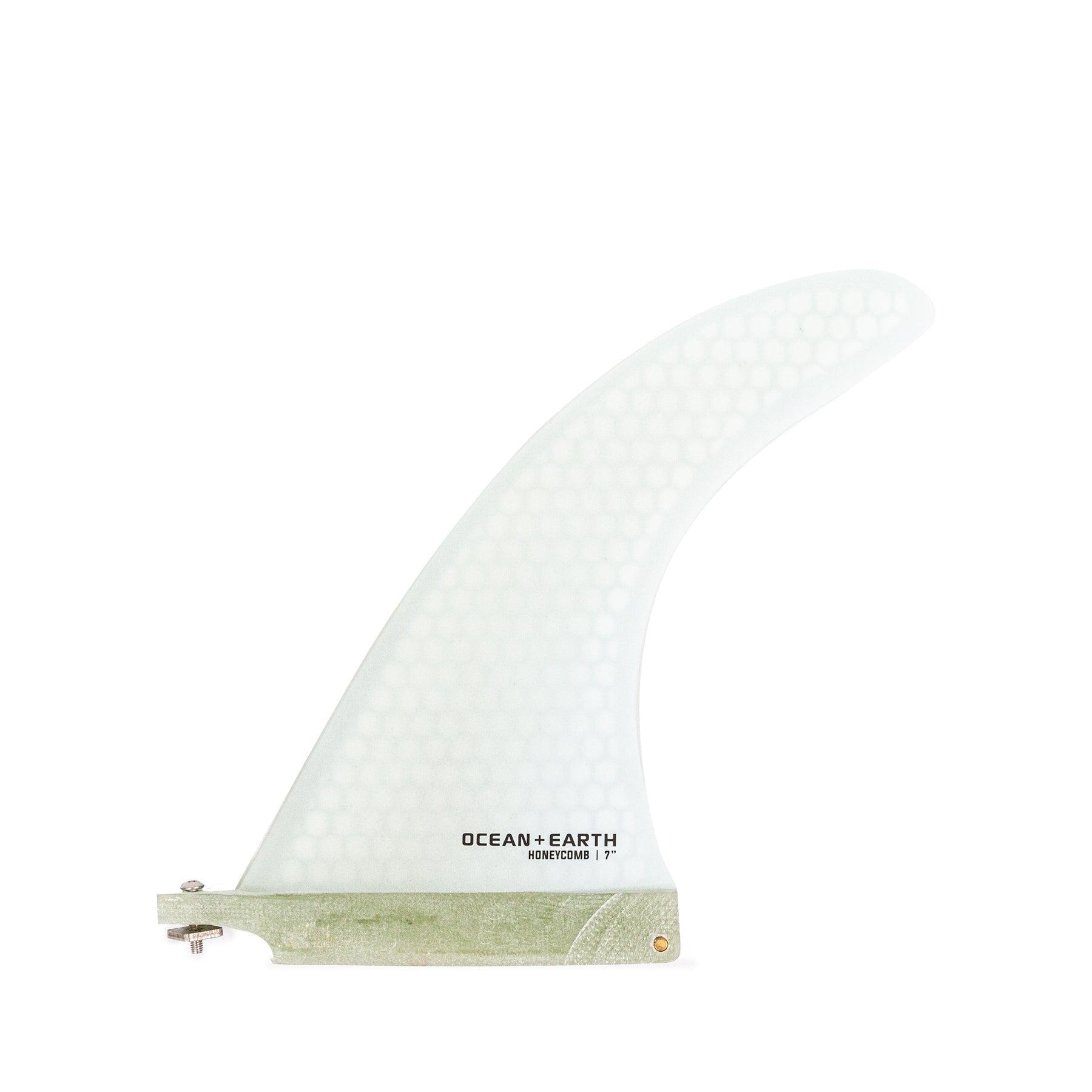 Honeycomb Single Longboard Fin White 7"