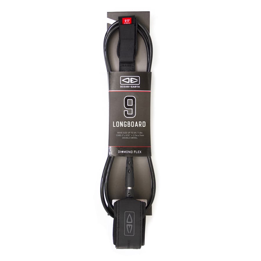 Surfboard Leash | Diamond Flex Longboard - 9ft | Ocean and Earth