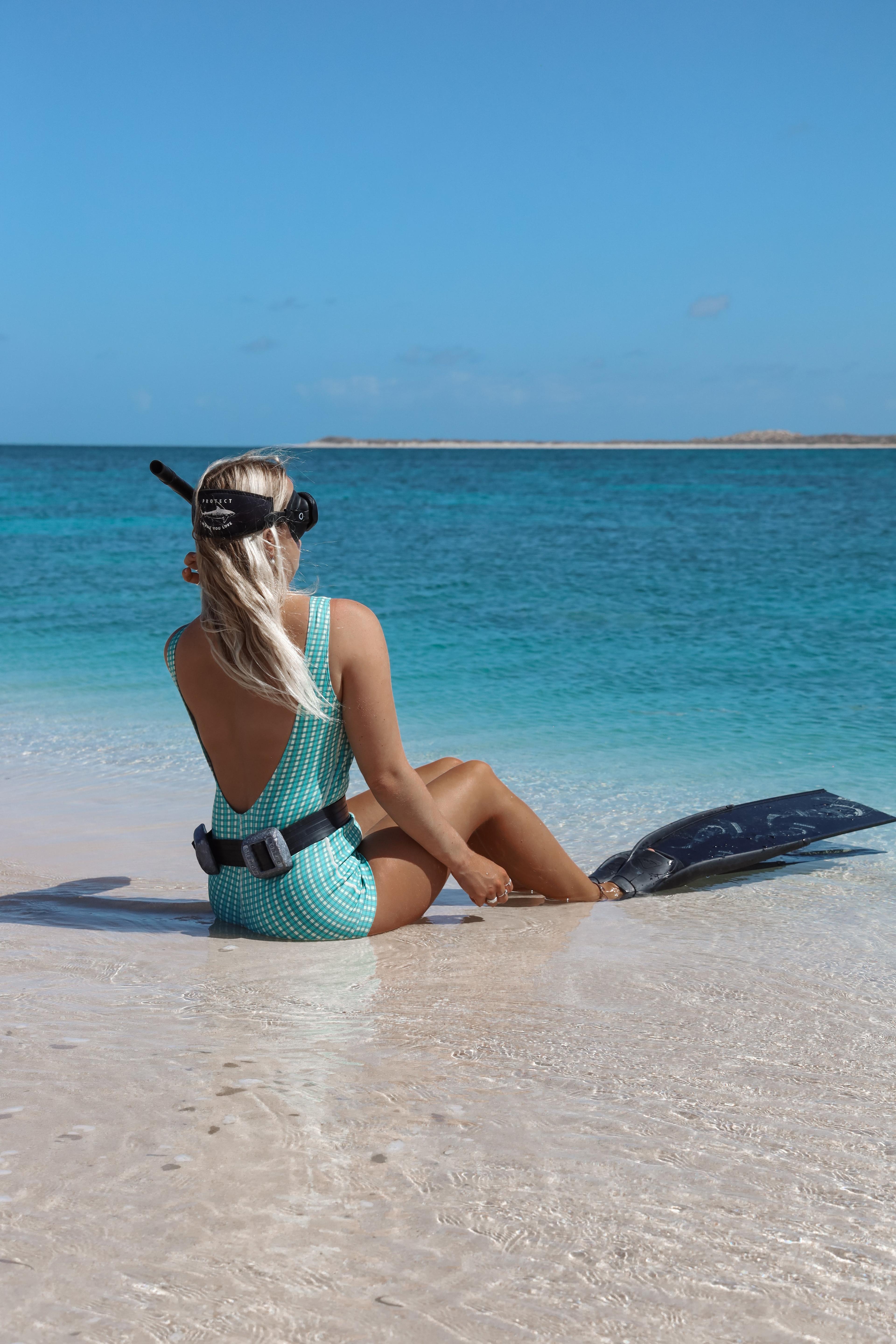 Lola Patch swimsuit on beach