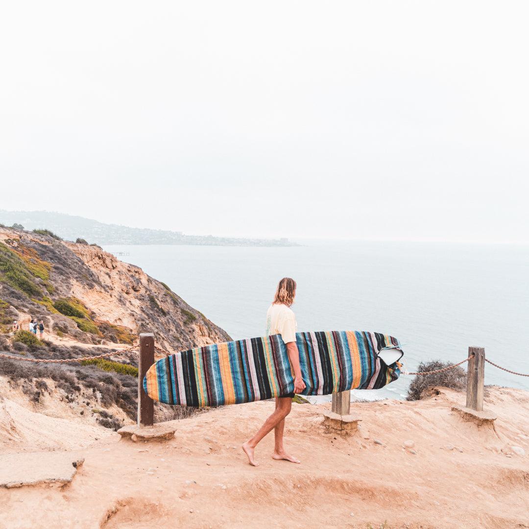 Surfboard Bag on Cliffside