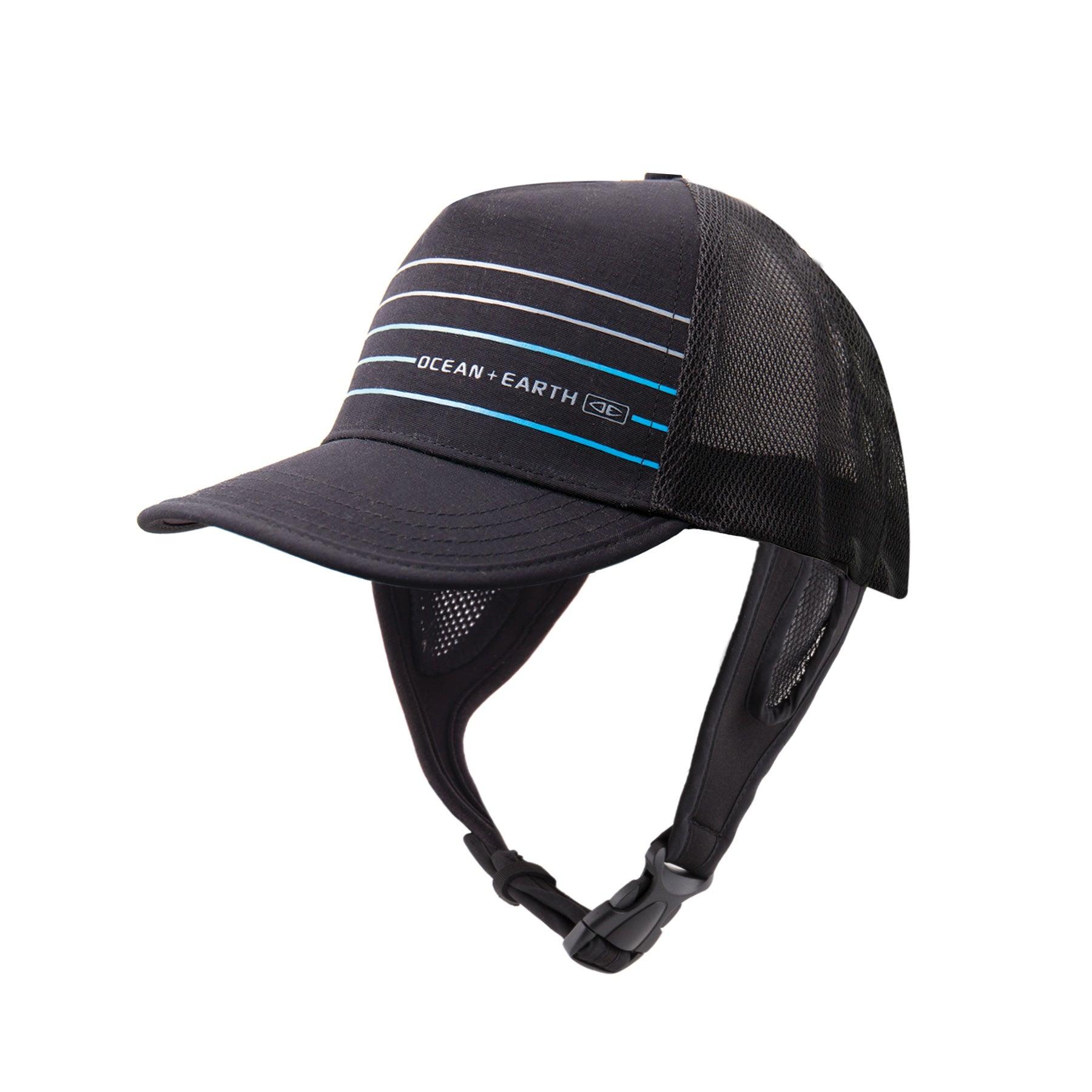Front view of blue trucker hat