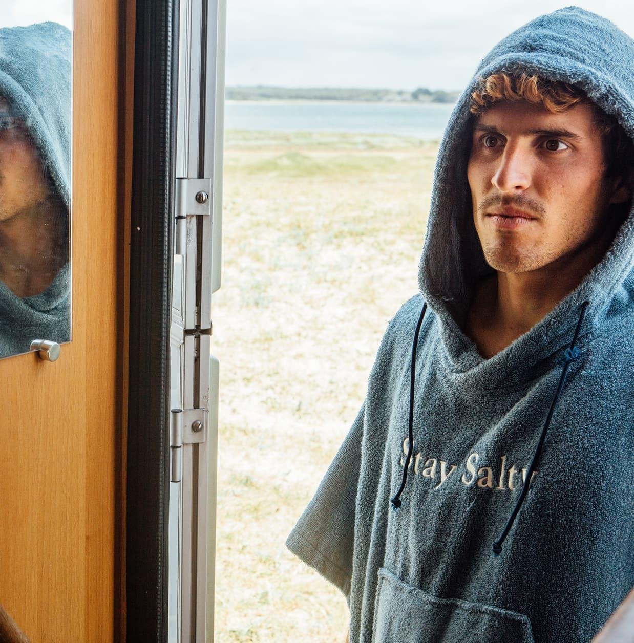BAMBOO PONCHO - STEEL van