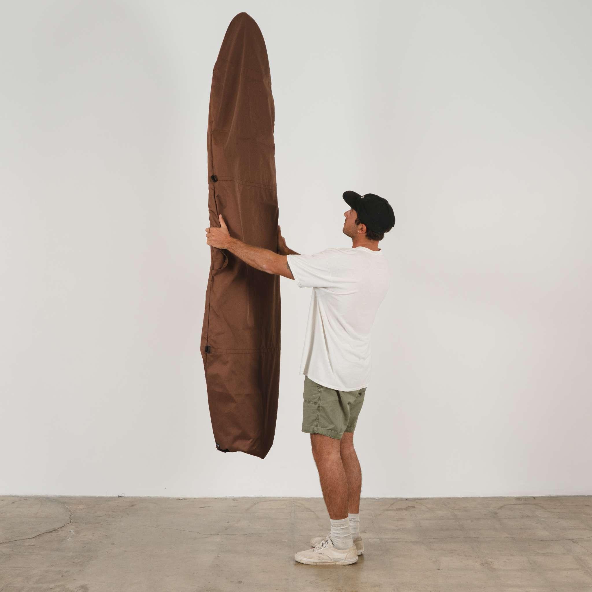 Seal Brown Canvas Surfboard Bag