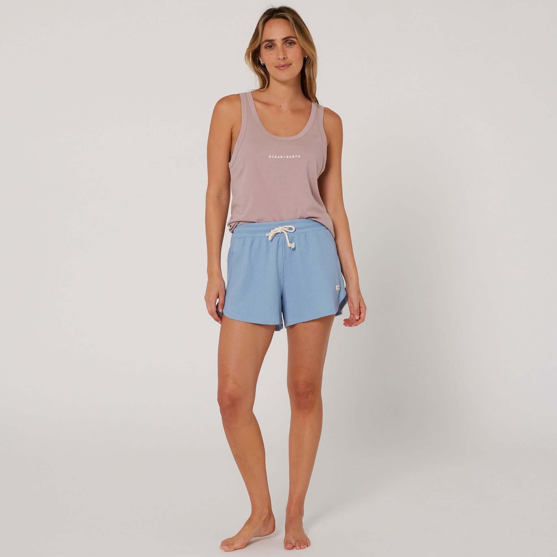 Bliss Waffle Short - Atlantic Blue