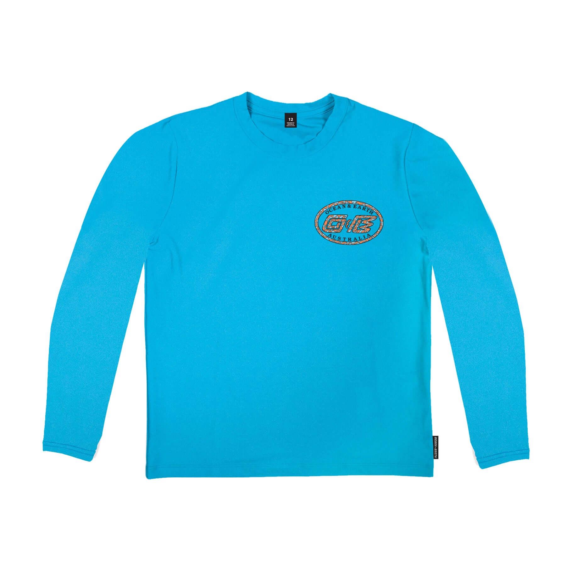 Boys T-Shirt L/S Rash Shirt - Aqua Blue