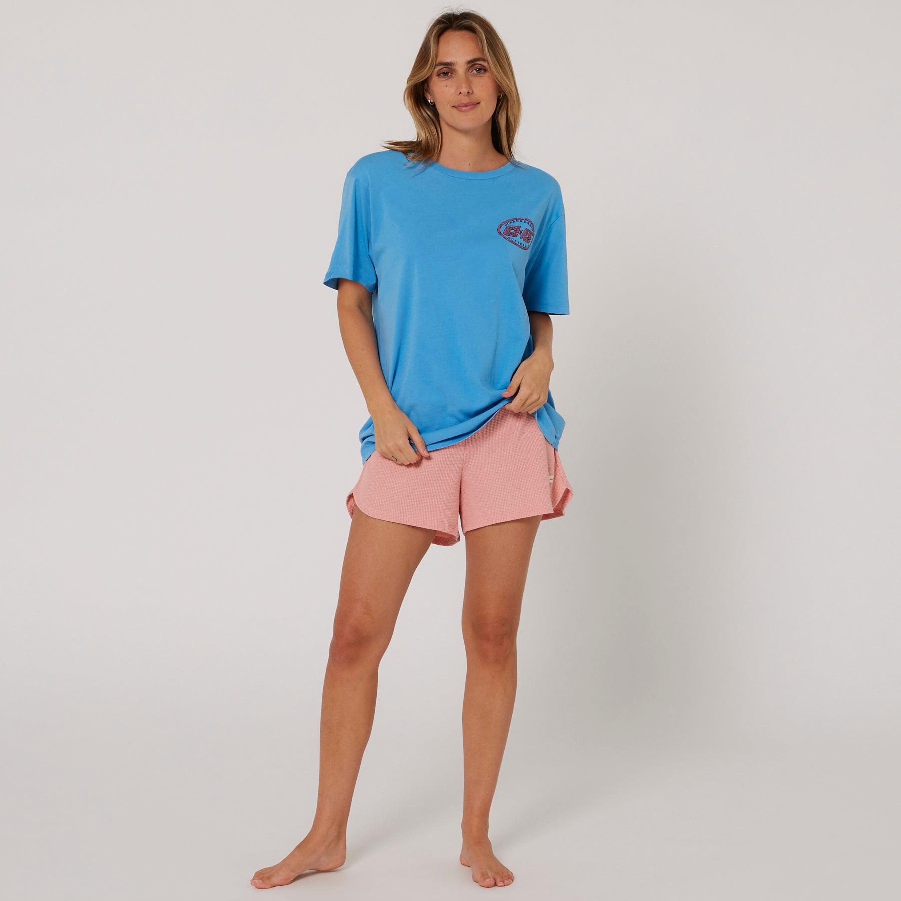 Camo Boyfriend Tee - Electric Blue