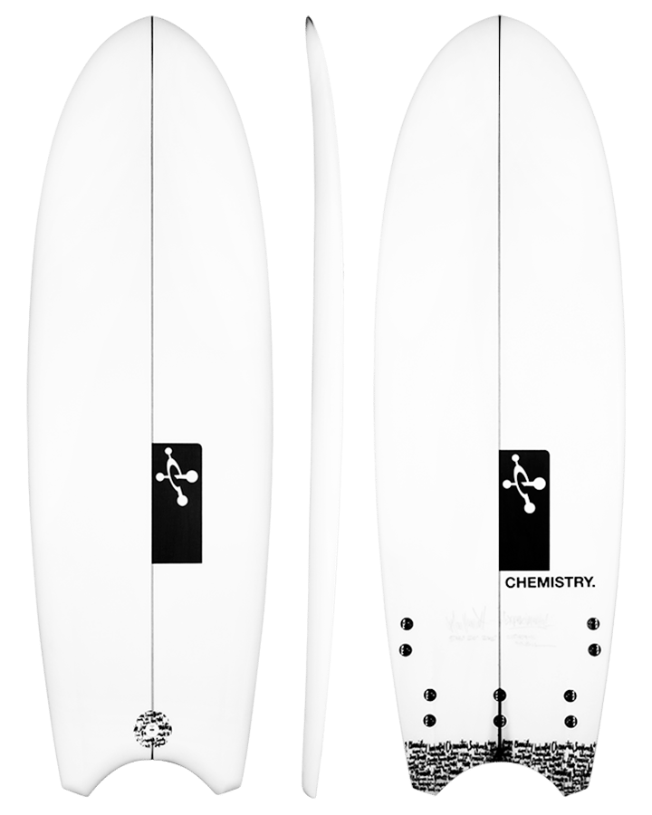 Buy the Chemistry Experimental 5ft 10in White Surfboard Online Now