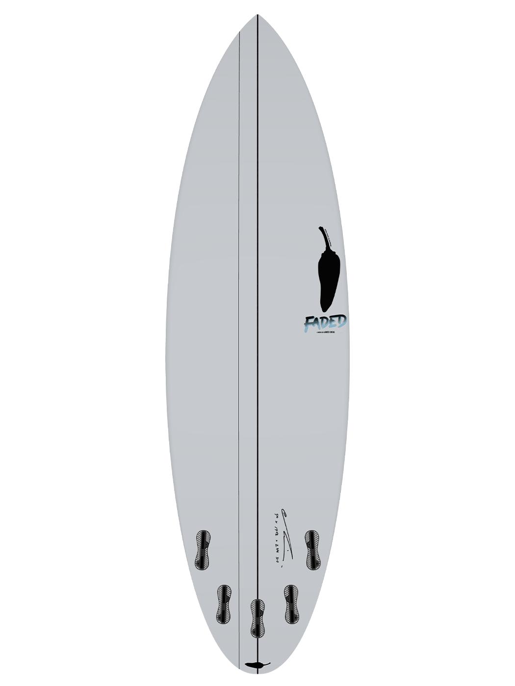 Chilli Faded Surfboard bottom