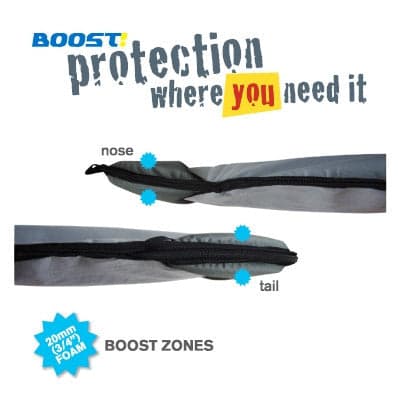 Curve Boost Travel Shortboard Surfboard Bag zones