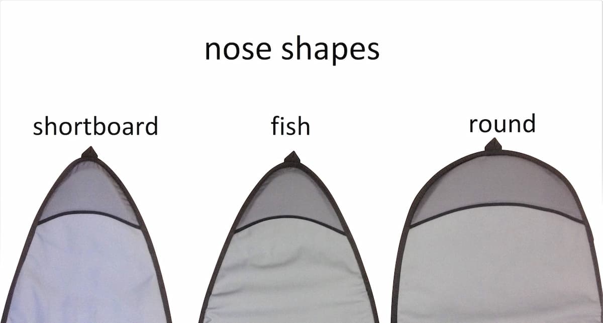 Curve Travel Fish Surfboard Bag types of noses