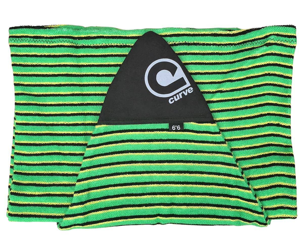 Curve Surf Board Sock - Green Horizon fish folded