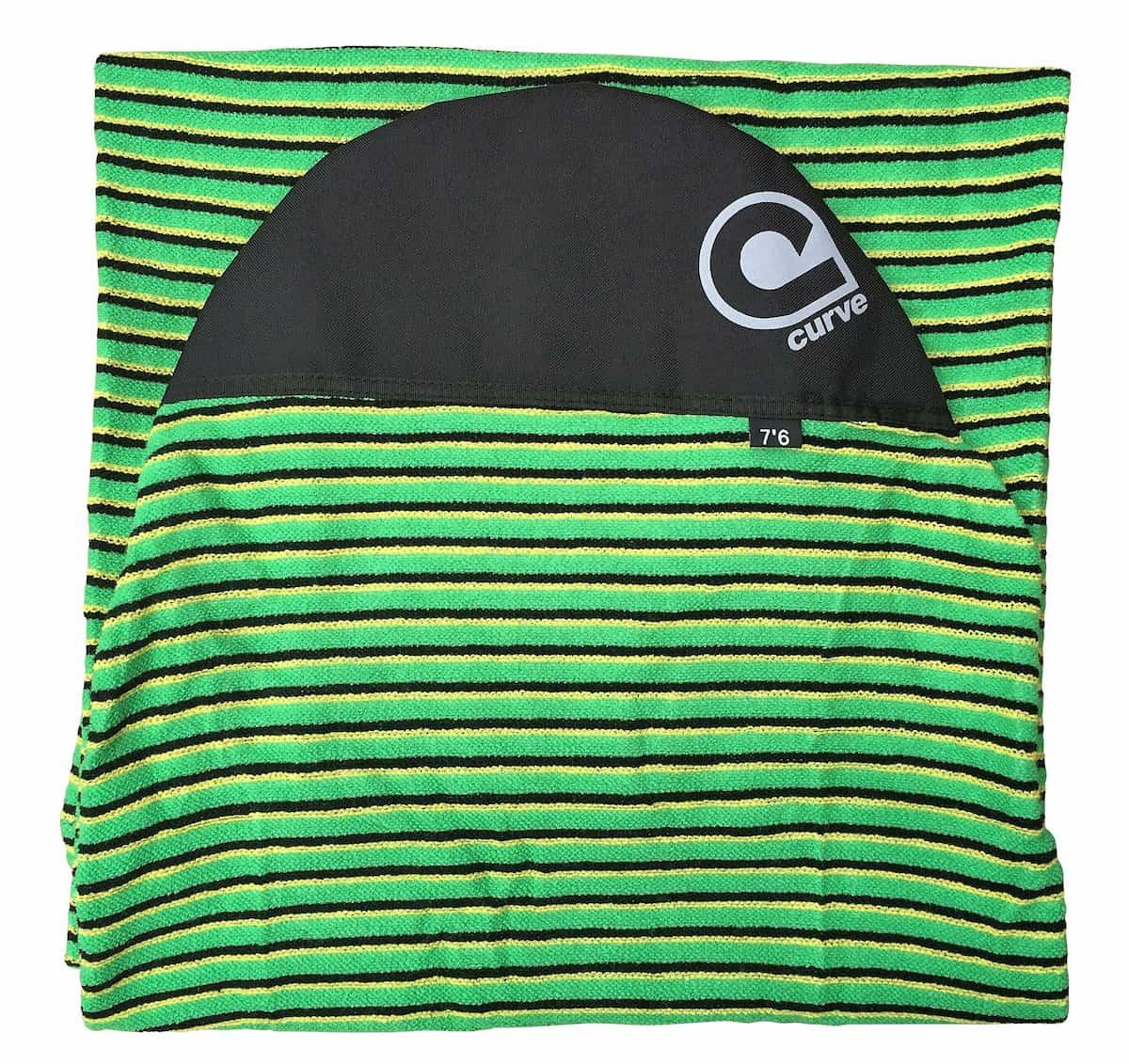 Curve Surf Board Sock - Green Horizon round folded