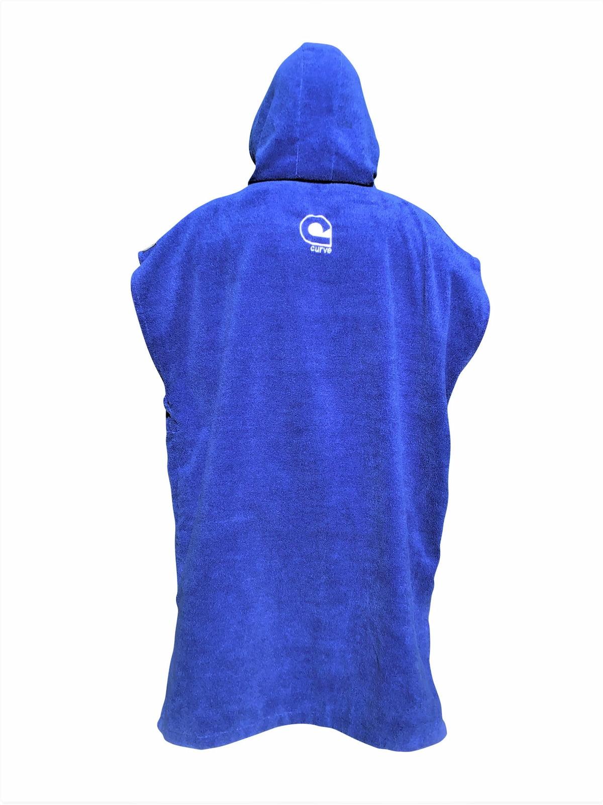 Curve YinYang Surf Poncho Towel Blue back