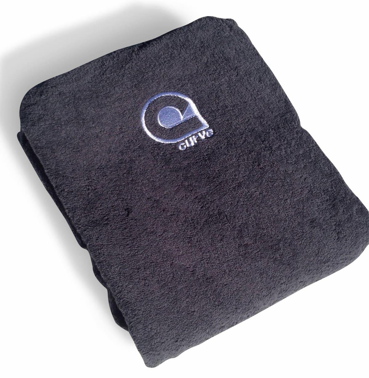 Curve Surf Poncho Towel - Microfiber Black folded
