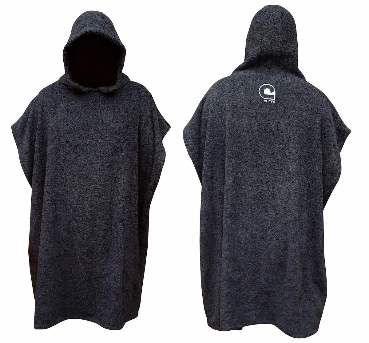 Curve Surf Poncho Towel - Cotton Black