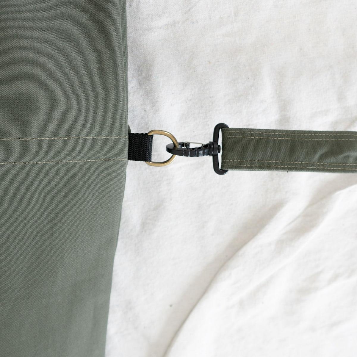 Faro Olive Drab Roll Bottom Board Bag buckle