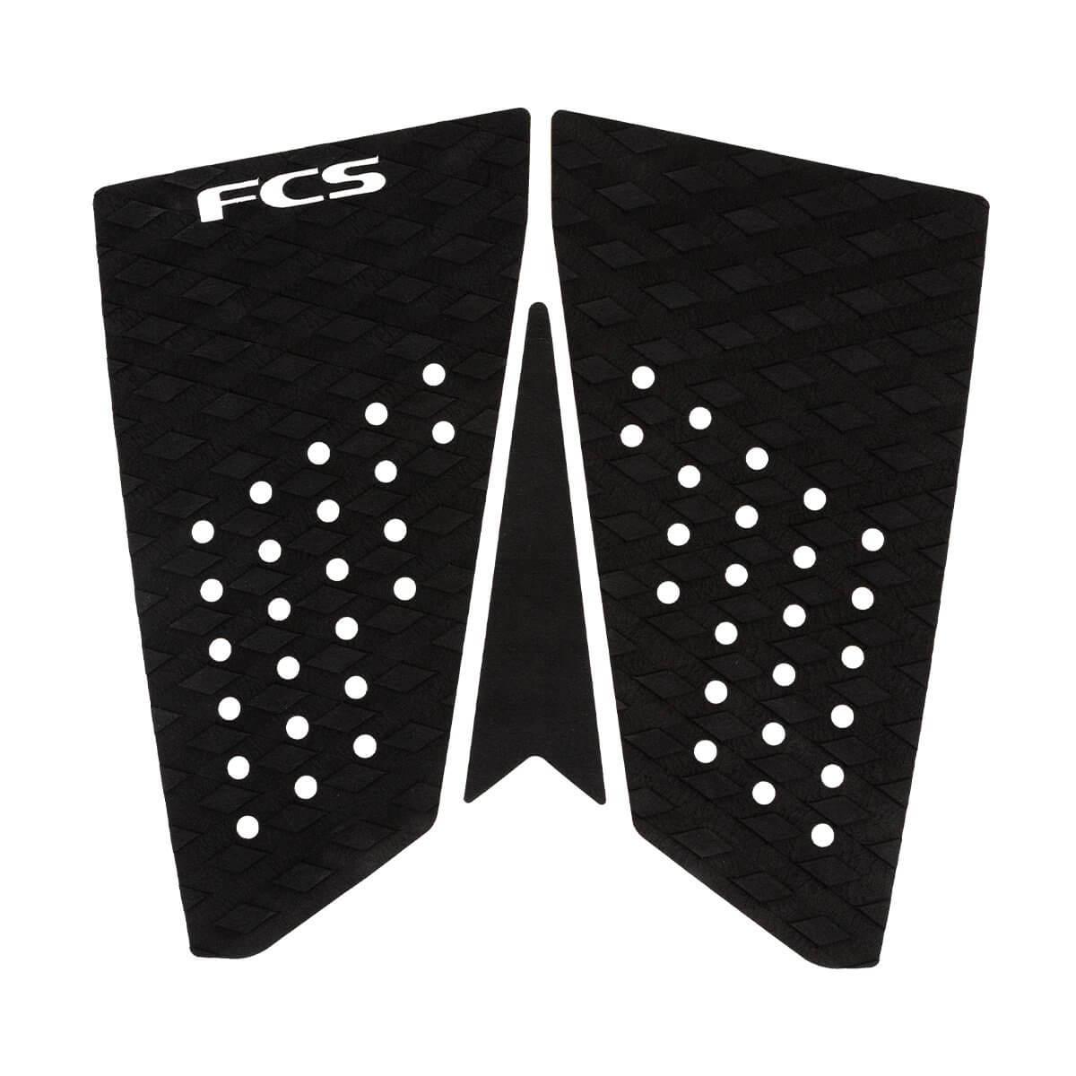 FCS T-3 Fish Traction Pad - Black in 3 piece configuration