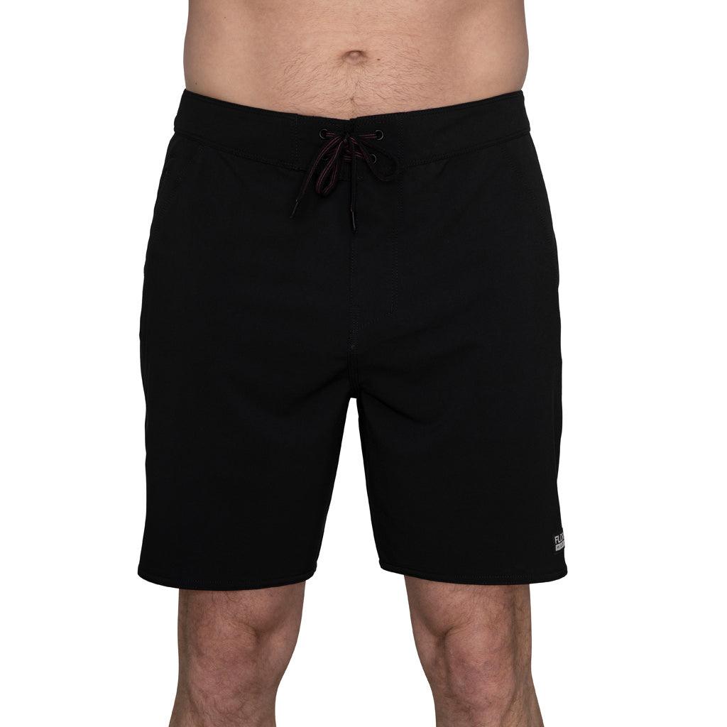 Florence Marine X Solid Boardshort - Black on model front