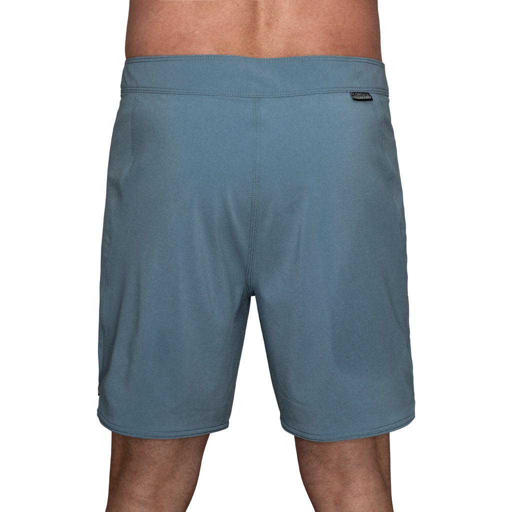 Florence Marine X Solid Boardshort - Steel Blue on model back