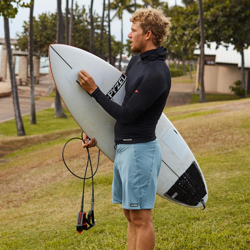 Florence Marine X Solid Boardshort - Steel Blue on model