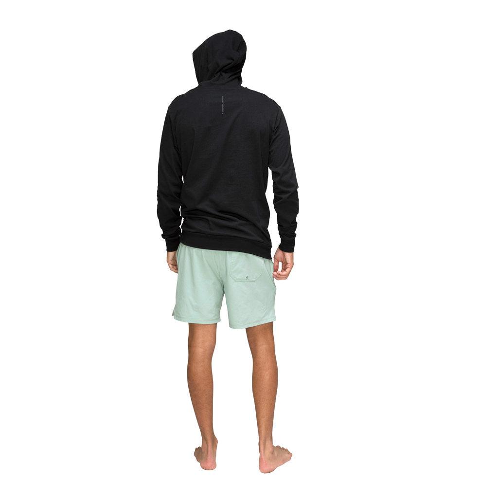 Florence Marine X Burgee Recover Hooded Long Sleeve T-shirt - Black on model back