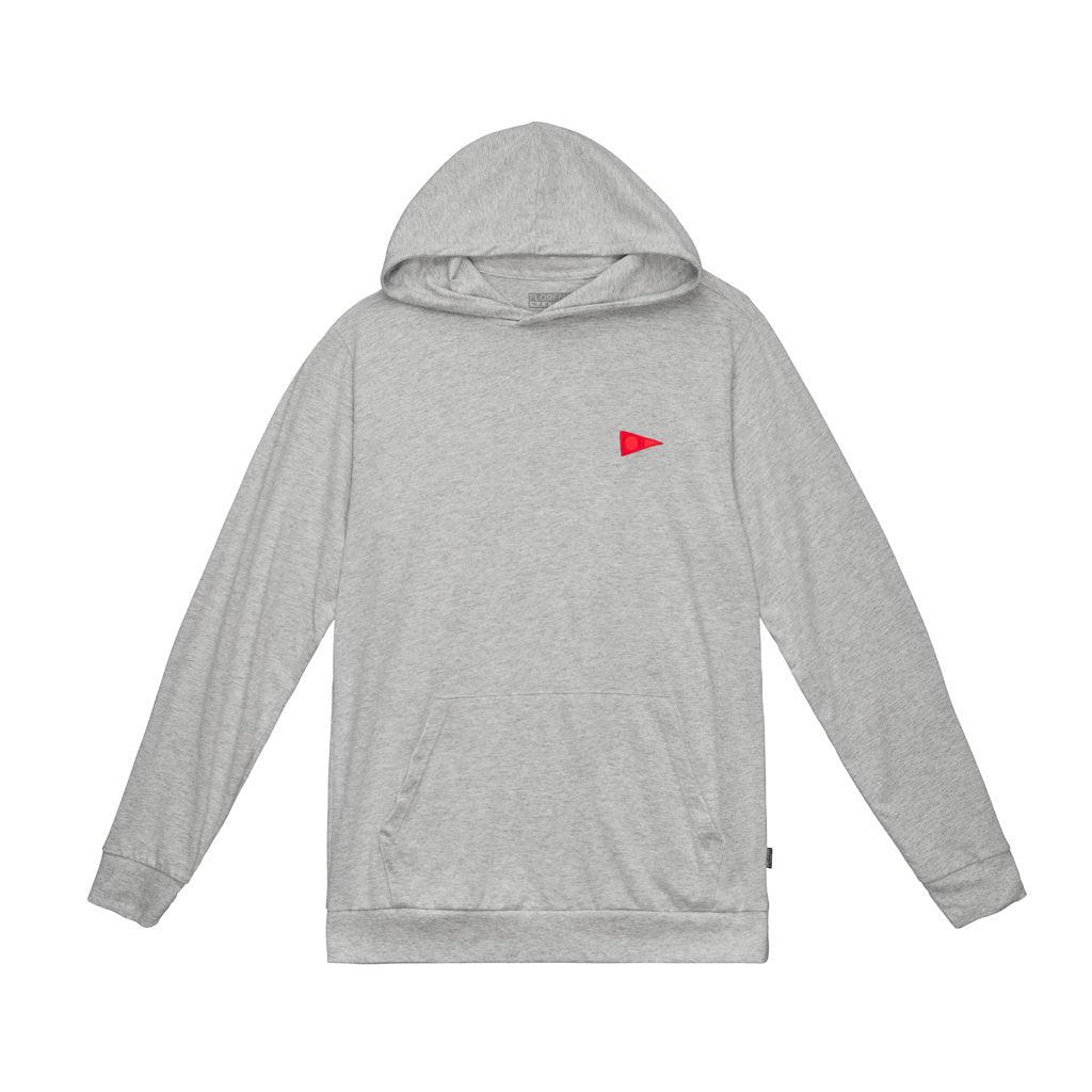 Florence Marine X Burgee Recover Hooded Long Sleeve T-shirt - Light Heather Grey front