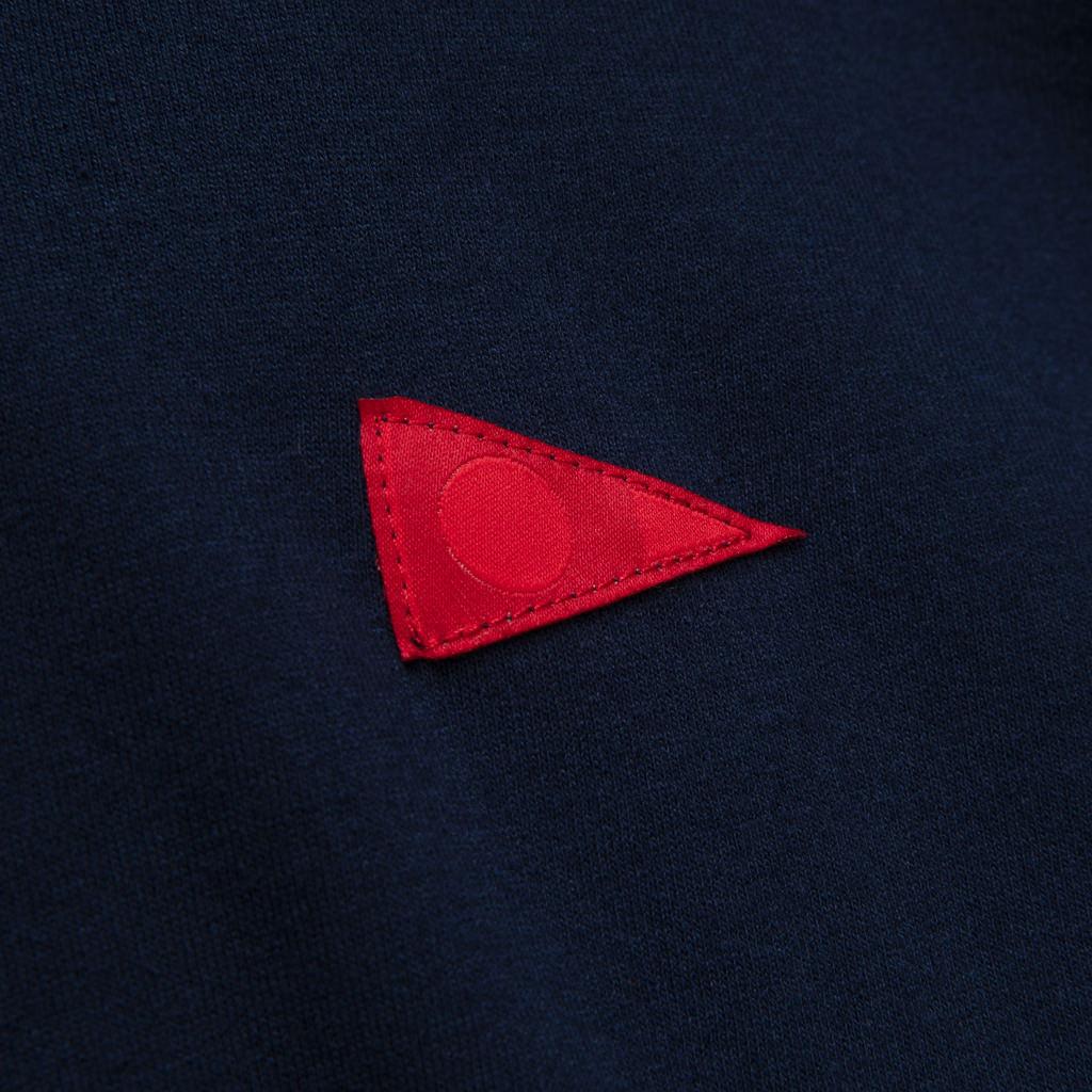 Florence Marine X Burgee Recover Hooded Long Sleeve T-shirt - Navy logo