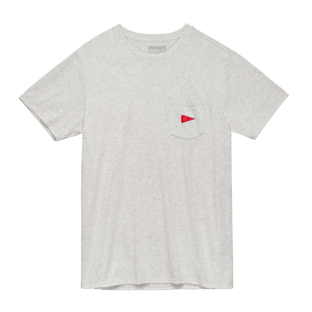 Florence Marine X Burgee Recover Pocket T-Shirt - Light Heather Grey front