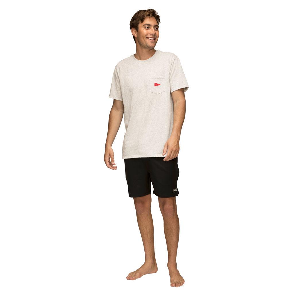 Florence Marine X Burgee Recover Pocket T-Shirt - Light Heather Grey on model