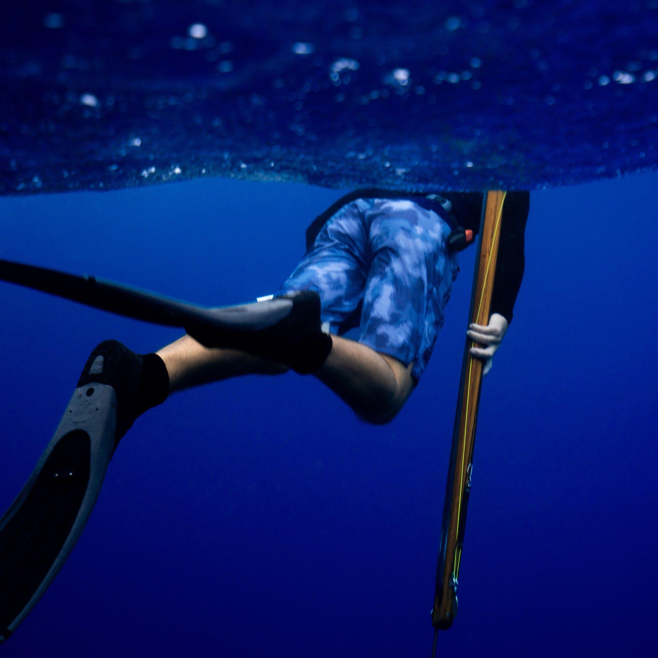 Florence Marine X Camo Boardshort - Water Camo on model in action