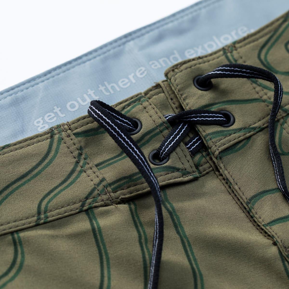Florence Marine X Isobar Boardshort - Burnt Olive closure