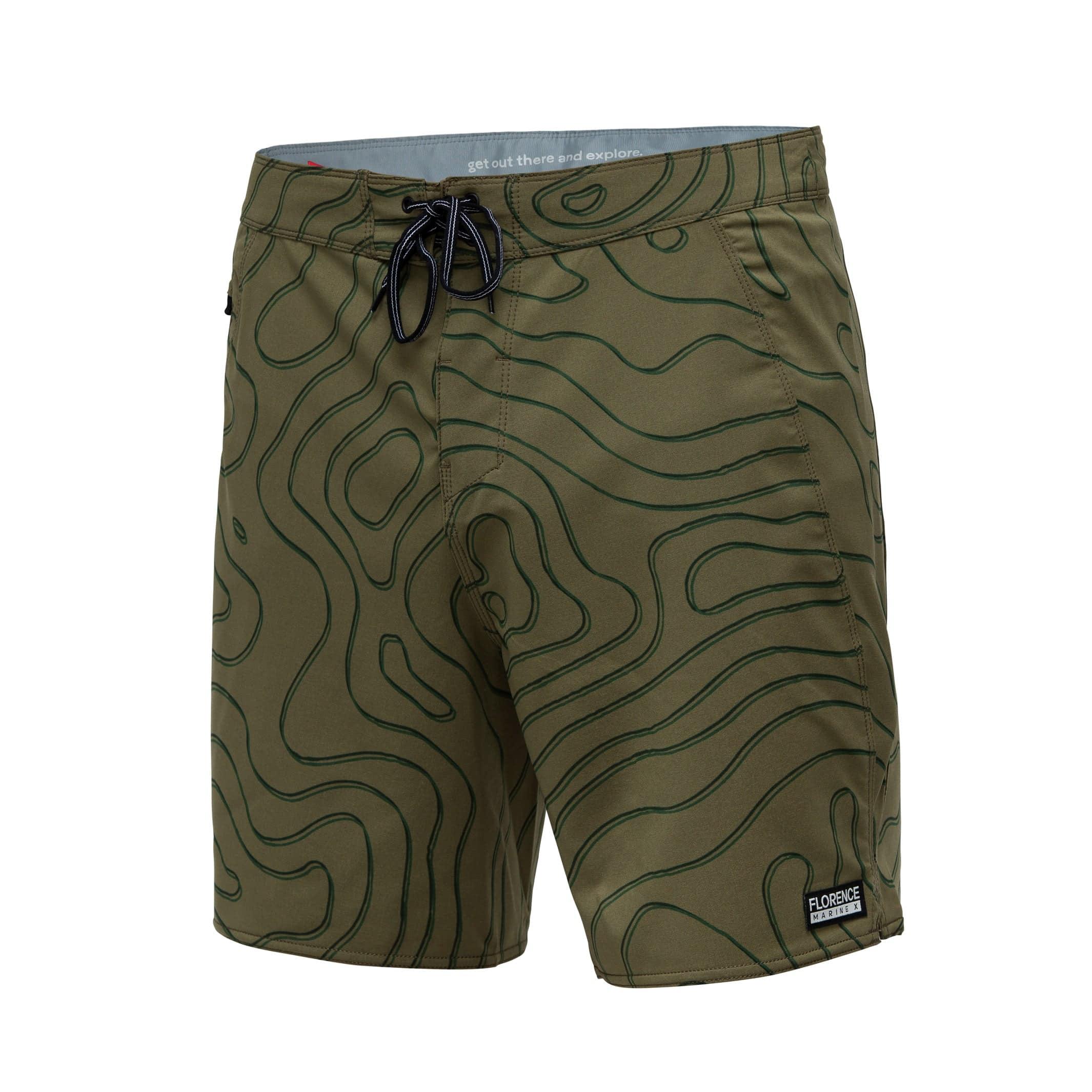 Florence Marine X Isobar Boardshort - Burnt Olive front