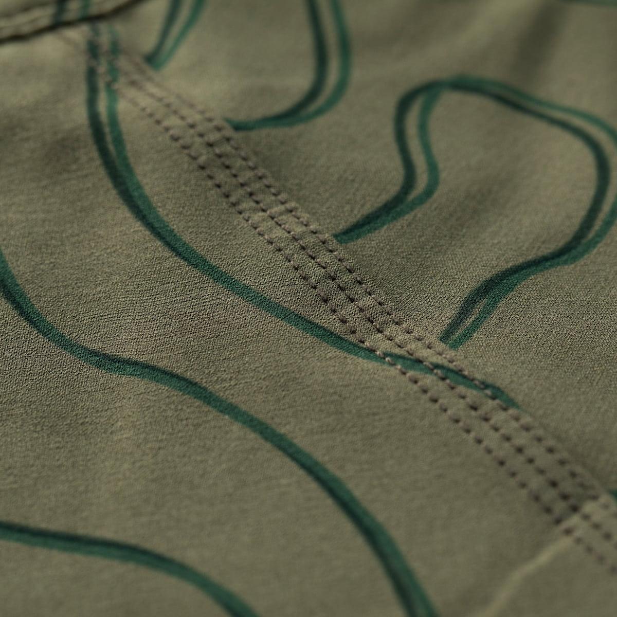 Florence Marine X Isobar Boardshort - Burnt Olive triple needle construction