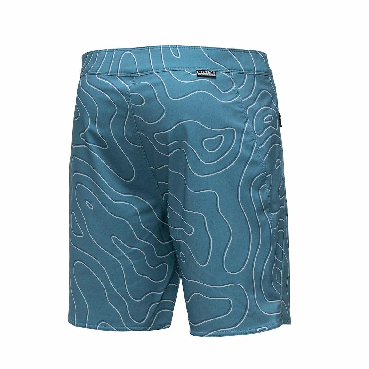 Florence Marine X Isobar Boardshort - Steel Blue back