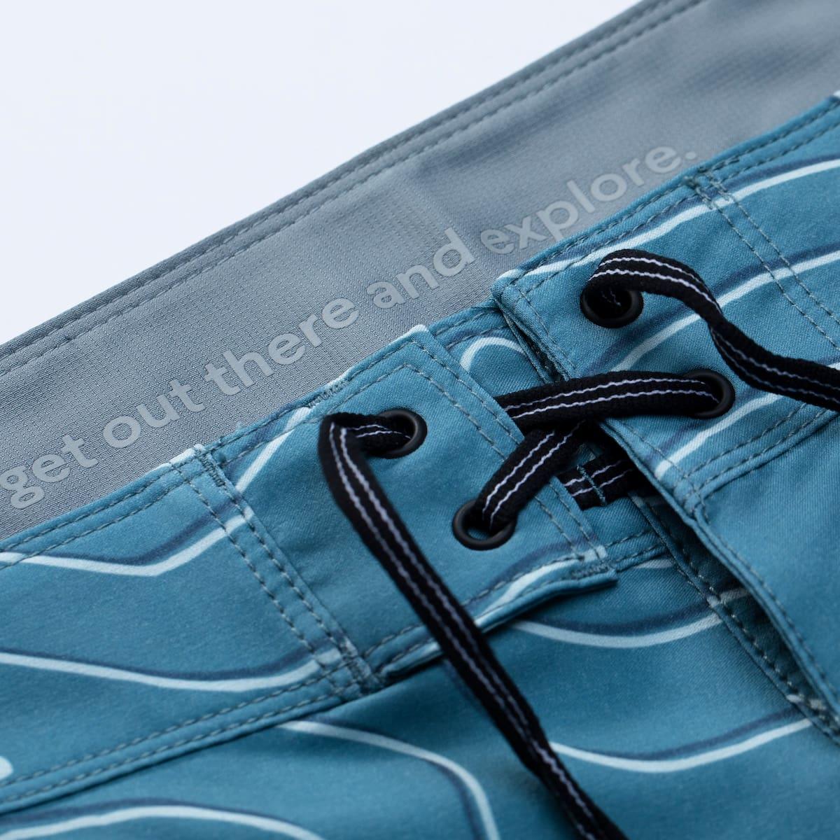 Florence Marine X Isobar Boardshort - Steel Blue closure
