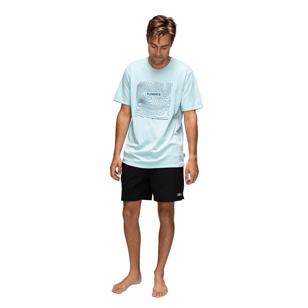 Florence Marine X Isobar Organic T-Shirt - Light Blue on model front