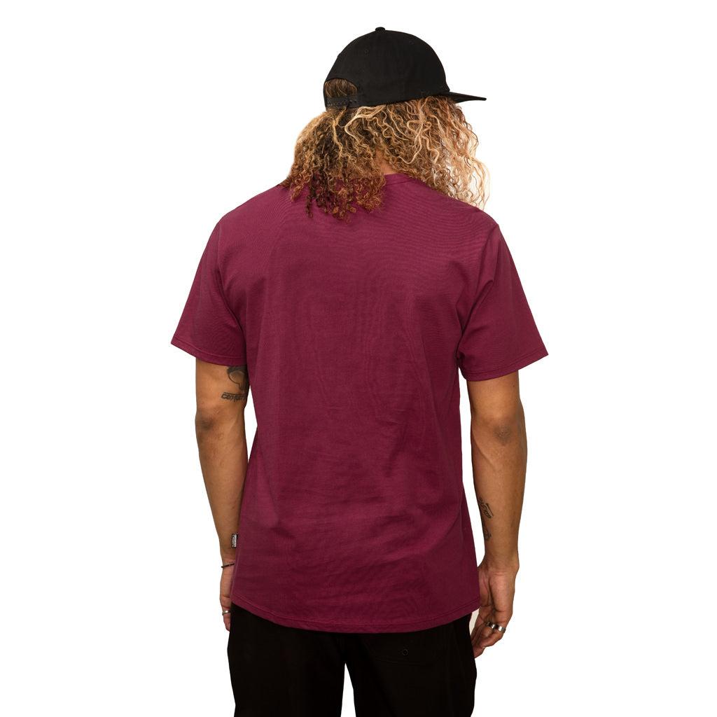Florence Marine X Logo Organic T-Shirt - Maroon on model back