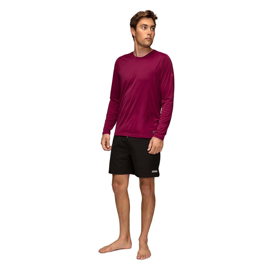 Florence Marine X Long Sleeve UPF Shirt - Maroon on model front