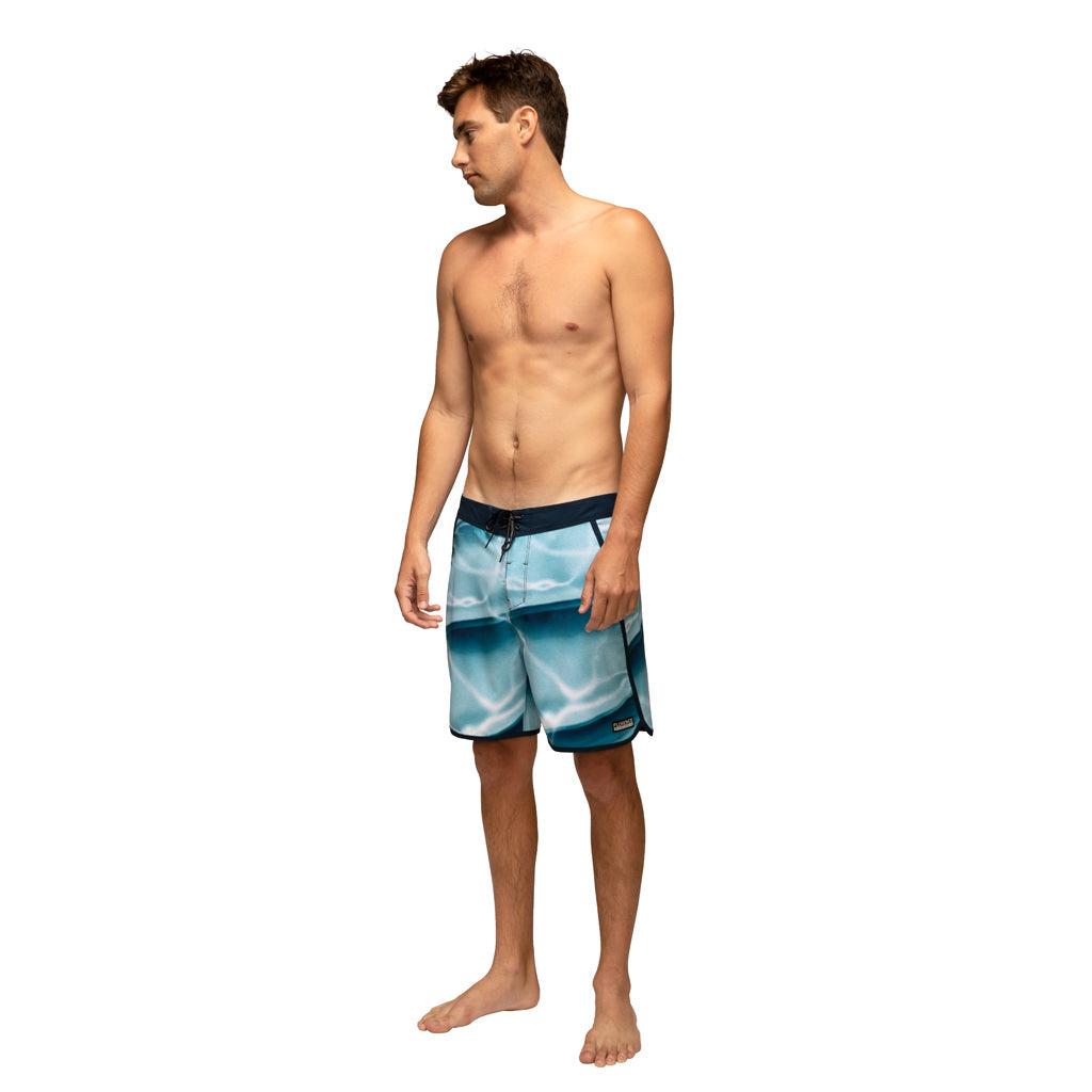 Florence Marine X Shoreline Boardshort - Sky Blue on model front