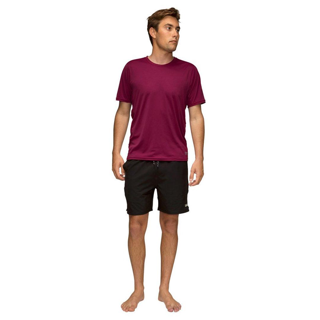 Florence Marine X Short Sleeve UPF Shirt - Maroon on model front