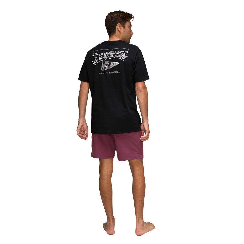 Florence Marine X Wireframe Organic T-Shirt - Black on model back