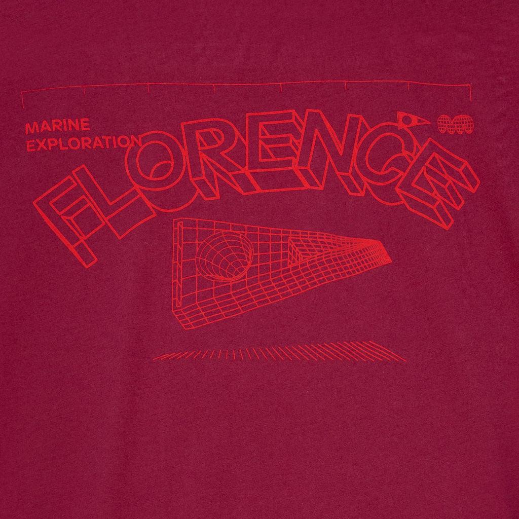 Florence Marine X Wireframe Organic T-Shirt - Maroon prints